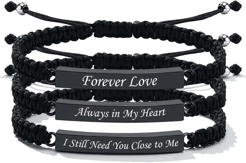 Miniatura 25 de Pulsera de urna personalizada para cenizas, recuerdos de joyería de cremación para mujeres y hombres, pulsera ajustable de cuerda tejida hecha a
