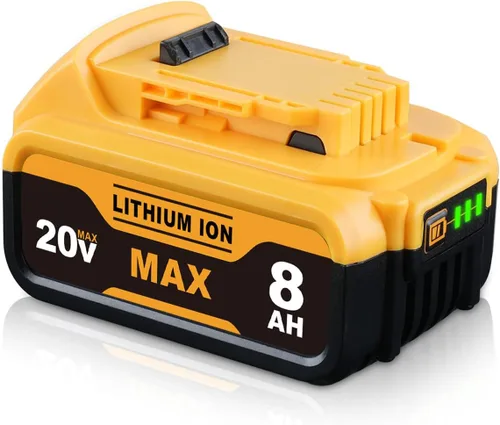 DCB200 - Batería de repuesto de 8.0Ah para Dewalt 20V compatible con herramientas eléctricas inalámbricas Dewalt DCB200 DCB201 DCB203 DCB206 DCB207