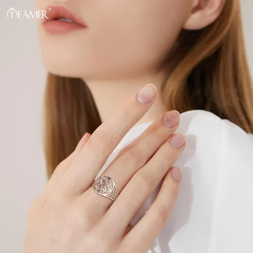 Miniatura 18 de TEAMER Anillo de nudo de brujas, amuleto celta de acero inoxidable, joyería vintage para mujer
