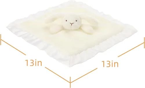 Miniatura 6 de Apricot Lamb Manta de seguridad suave de animales de peluche, conejo blanco, manta de personaje para guardería, manta de lujo para acurrucarse