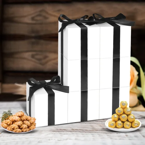 Miniatura 3 de Paquete de 50 cajas de regalo pequeñas, cajas de regalo de 2 x 2 x 2 pulgadas, cajas de regalo de papel blanco con tapas para regalos, manualidades