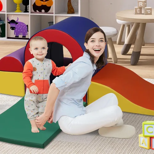 Miniatura 8 de TODEFULL Bloques de escalada de espuma de 10 piezas, juguetes de escalada suaves para niños pequeños, gimnasio ligero de escalada para bebés, juego