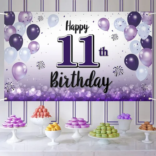 Miniatura 10 de Decoraciones de feliz cumpleaños 30, cartel grande de globo morado de 30 cumpleaños, suministros para fiesta de cumpleaños de 30 años. 30 (EE. UU.)