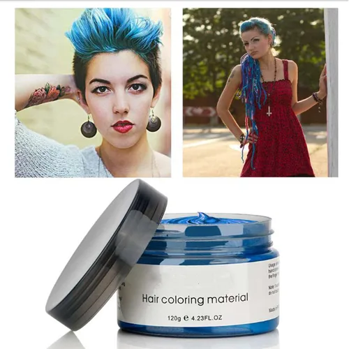 Miniatura 6 de YHMWAX Pomadas Temporales Coloridas para Peinar el Cabello - Gel Natural Desechable de Fuerte Sujeción para Fiestas, Cosplay, Mascarada (Azul)