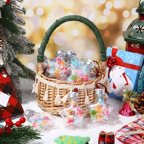 Miniatura 7 de Kajaia 12 bolas de alcohol de Navidad rellenables para árbol de Navidad con calcomanías de cinta a cuadros de búfalo, adornos de plástico