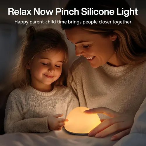 Miniatura 7 de Luz nocturna de bebé para guardería, lámpara de noche de silicona suave con control táctil con 8 cambios de color, atenuación continua, luz nocturna