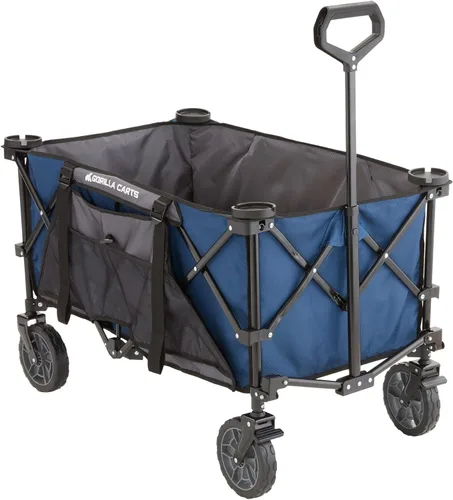 Miniatura 12 de Gorilla Carts Vagón utilitario colapsible plegable para exteriores, cama de gran tamaño de 7 pies cúbicos, capacidad de carga de 150 libras, rojo