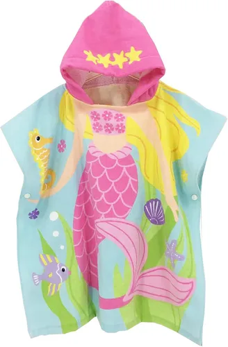 Miniatura 14 de BANGSAUR Toalla con capucha para niños, baño o playa, toallas de algodón suave para niñas, absorbente envolvente de piscina con capucha, poncho bata