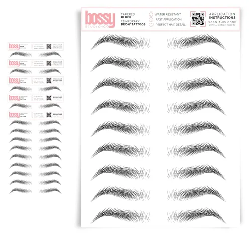 Miniatura 68 de 5 paquetes de tatuajes temporales para cejas, adhesivos impermeables para cejas, tatuajes falsos para el cabello tipo pelar de transferencia