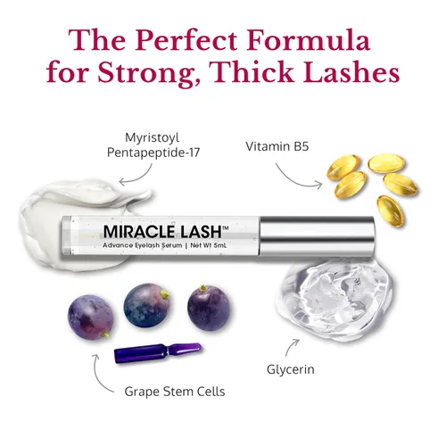 Miniatura 4 de Miracle Lash - Suero para el crecimiento de pestañas, suero potenciador de pestañas para nutrir, hidratar y fortalecer las pestañas, ayuda a