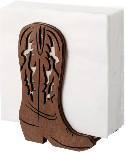Miniatura 10 de CroBlissful Servilleteros para botas de vaquero occidental, 2 unidades, para mesa, cocina, granja, servilletero, soporte de papel rústico de pie