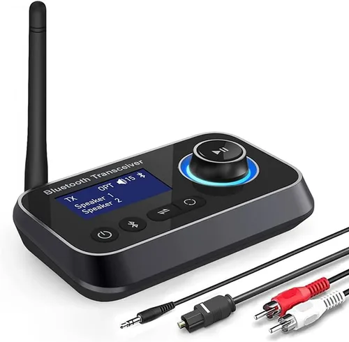 Miniatura 8 de Receptor transmisor Bluetooth 3 en 1 Bluetooth 5.3 adaptador de audio para 2 auriculares con control de volumen de derivación interruptor