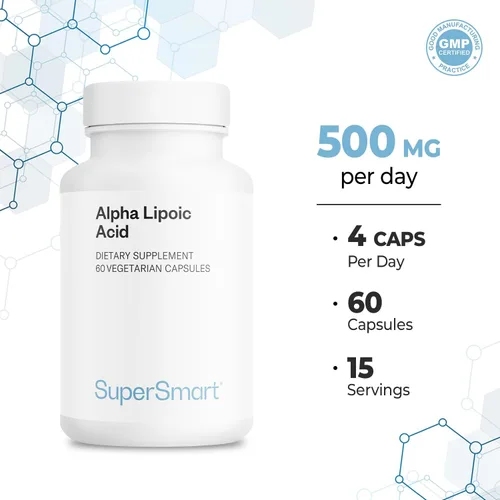 Miniatura 5 de Supersmart - Ácido alfa lipoico 500 mg por día - Antioxidante universal de alta potencia - Suplemento ALA Sin OMG y sin gluten - 60 cápsulas