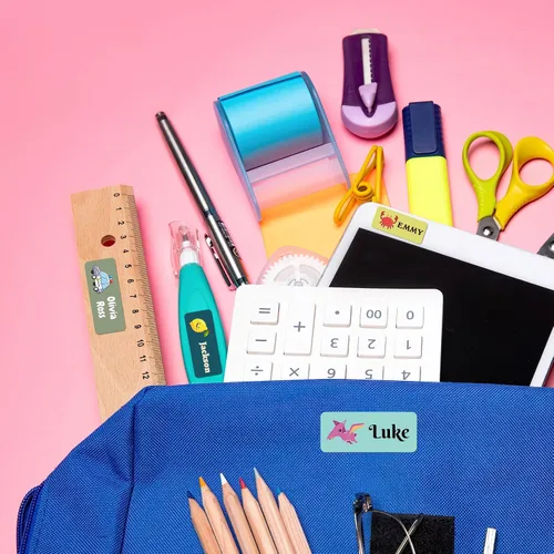 Miniatura 5 de 128 etiquetas adhesivas de nombre personalizadas para guardería, etiquetas de nombre impermeables personalizadas para niños, suministros escolares