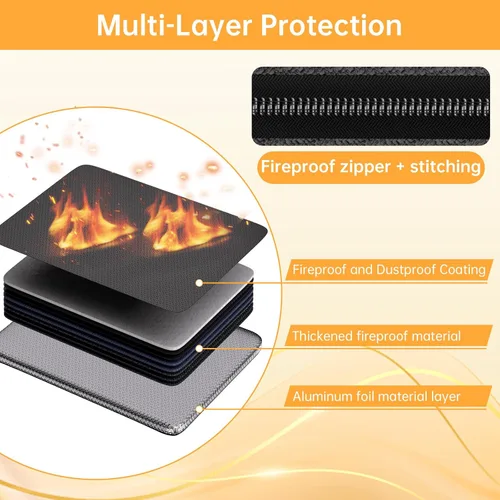 Miniatura 8 de DocSafe Caja de Documentos Ignífuga de 6400°F con Cerradura, Caja Fuerte de Caso Duro Aislada Térmicamente Ignífuga Resistente al Agua de 10 Capas