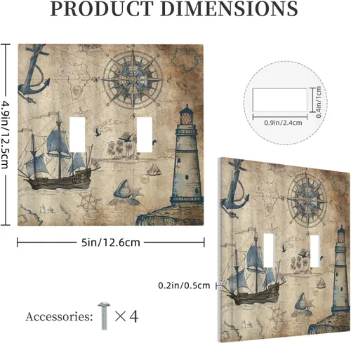 Miniatura 1193 de Placa Decorativa de Pared de Granja Rústica con Cuerno de Madera para Puerta de Granero 1 Banda Duplex Cubiertas de Toma Eléctrica Soltera