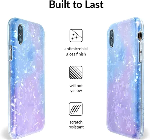 Miniatura 5 de VELVET CAVIAR Funda brillante iridiscente para iPhone Xs Max, funda protectora estética para mujer (cuarzo ópalo azul)