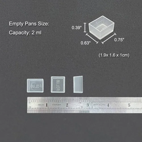 Miniatura 6 de 150 piezas de plástico transparente vacío para acuarelas – 0.07 onzas líquidas de capacidad, bandejas de pintura recargables para acuarelas sólidas