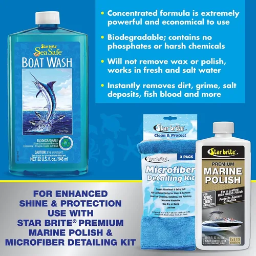 Miniatura 4 de STAR BRITE Sea Safe Boat Wash – Super concentrado – Elimina instantáneamente la suciedad, la mugre, los depósitos de sal y más sin quitar cera