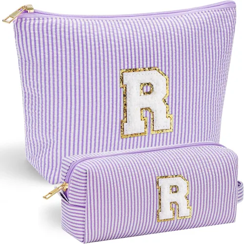 Miniatura 130 de YOOLIFE Regalos del Día de la Madre para mujeres, bolsa de maquillaje con inicial, bolsa de cosméticos, bolsa de maquillaje de viaje, regalos Rosado
