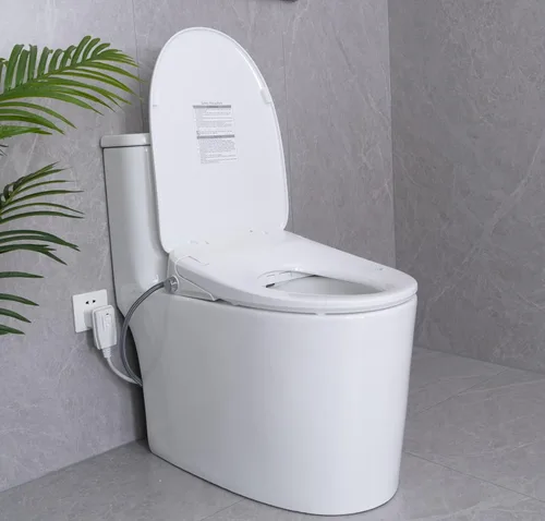 Miniatura 9 de AQUATIZ Bidé de inodoro inteligente alargado, asiento de inodoro eléctrico con boquilla autolimpiante, agua tibia ajustable, desodorizador, secadora