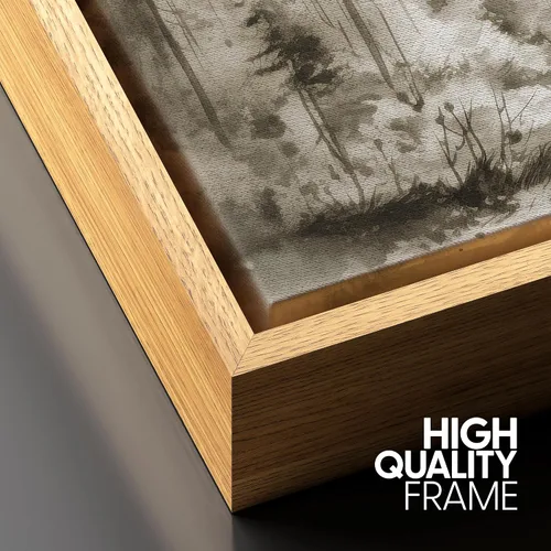 Miniatura 5 de SIGNFORD Lienzo enmarcado para pared, pinos sepia, bosques, bosques, naturaleza, ilustraciones de área silvestre, arte digital, arte moderno