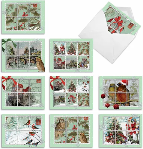 Miniatura 9 de The Best Card Company - 10 tarjetas de notas festivas para Navidad - Surtido a granel, tarjetas de felicitación en caja con sobres (10,2 x 13 cm)