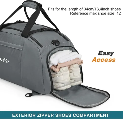 Miniatura 3 de G4Free Mochila de lona de 40L de tres usos para gimnasio, mochila para hombre y mujer, mochila deportiva con compartimento para zapatos, mochila