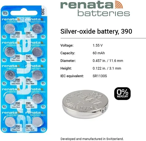 Miniatura 2 de Baterías de reloj Renata #390 5Pcs