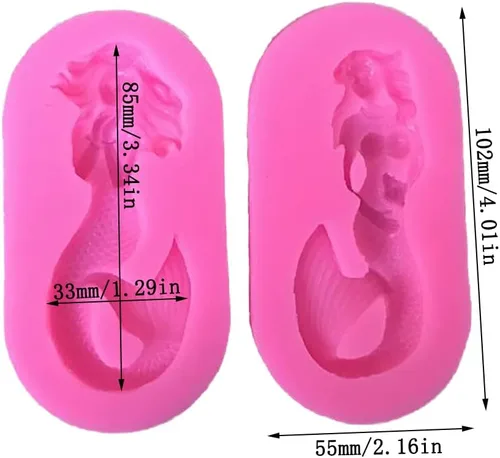 Miniatura 2 de Cestony 2 unids/set de moldes de silicona de sirena para bricolaje pastel fondant galletas galletas jabón azúcar pudín chocolate dulces duros postre