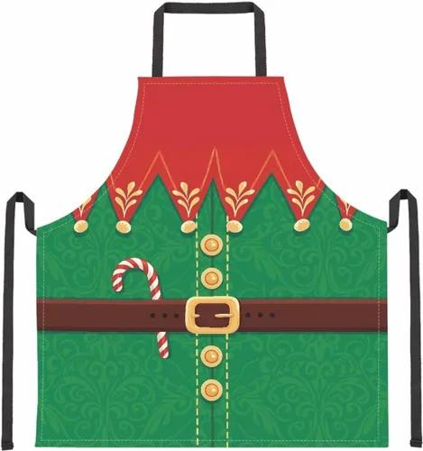 Miniatura 32 de Dreaweet Delantal de cocina unisex con cuello ajustable de Navidad