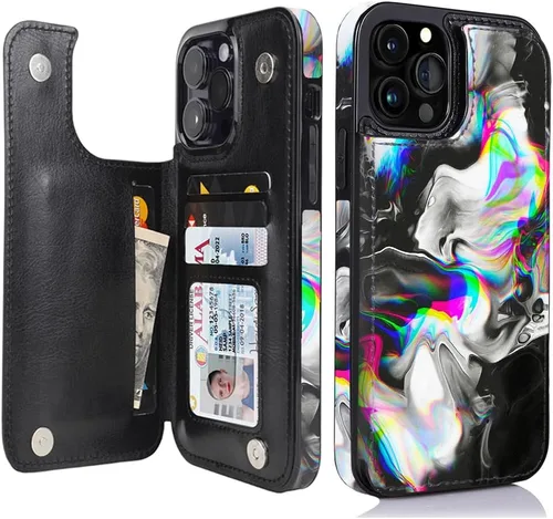 Miniatura 34 de uCOLOR Funda compatible con iPhone 13 Pro Max de 6.7 pulgadas con ranura para tarjetero, función atril, doble cierre magnético y diseño de bloqueo