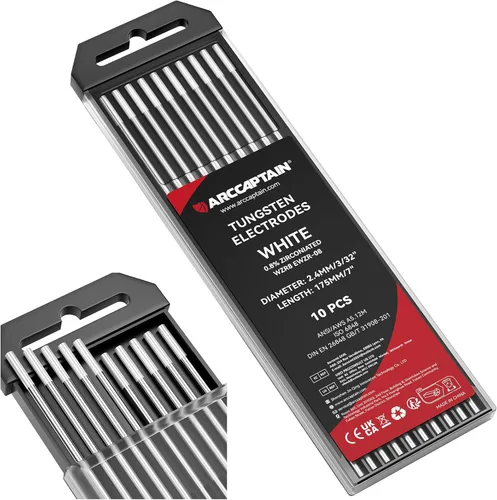 Miniatura 30 de ARCCAPTAIN Electrodo de soldadura TIG de tungsteno, paquete de 10 unidades de 1/16 x 7 pulgadas (dorado, 1.5% lantanado, WL15/EWLa-1.5)