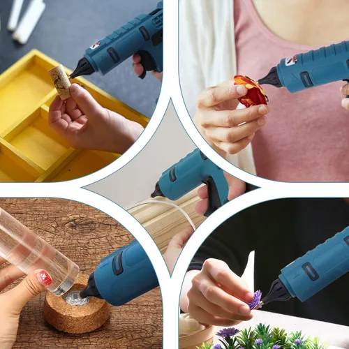 Miniatura 7 de Pistola de pegamento inalámbrica, pistola de pegamento caliente de tamaño completo para batería de iones de litio de 18 V Makita con 20 barras