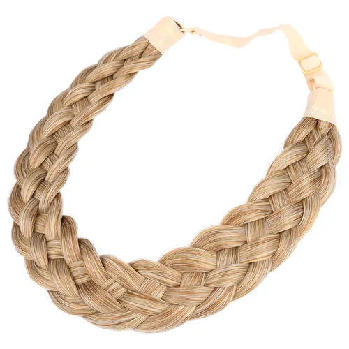 Miniatura 10 de Diadema clásica de cabello sintético trenzado de 5 hebras, trenzas gruesas y anchas, extensión de cabello con elástico para mujeres y niñas
