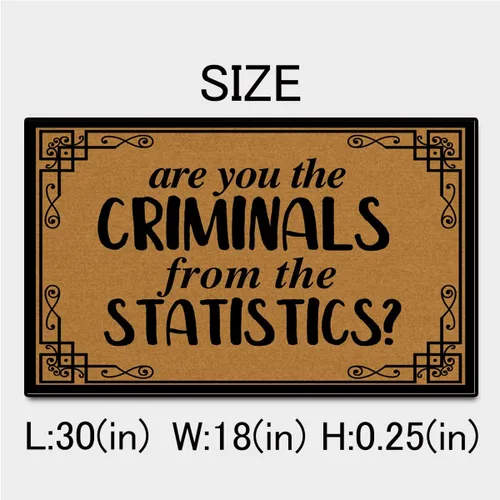 Miniatura 7 de Tapete de bienvenida de interior con texto en inglés "Are You The Criminals", tapete antideslizante para puerta delantera, 30 x 18 pulgadas