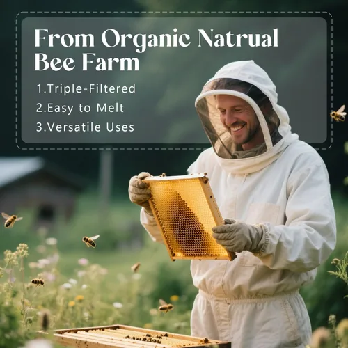 Miniatura 2 de NORVENCE Gránulos de cera de abejas 20LB, cera de abejas blanca pura y natural para hacer velas, cuidado de la piel DIY, bálsamo labial, jabón