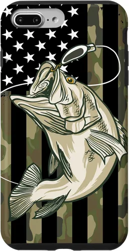 Miniatura 12 de Funda de camuflaje para iPhone 16, diseño de bandera estadounidense, pescador, pescador, camuflaje