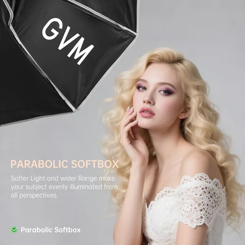 Miniatura 2 de GVM Great Video Maker Lighting Soft Boxes Bowens Mount con rejilla de nido de abeja, caja de luz ligera para paraguas plegable con bolsa