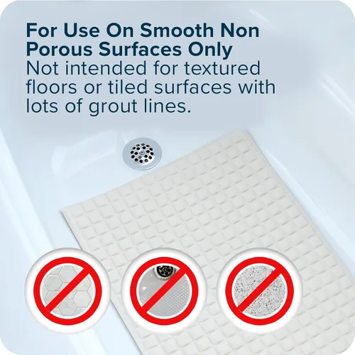 Miniatura 8 de SlipX Solutions Alfombrilla extra cómoda para bañera diseñada para pies sensibles, suavidad similar a la nube con agarre antideslizante, color crema