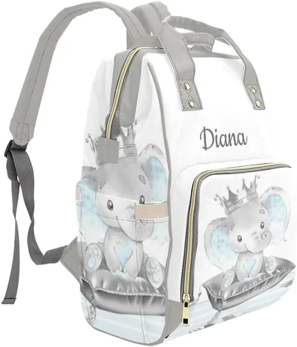 Miniatura 2 de XOZOTY Mochila de pañales de dibujos animados de vaca linda con nombre para hombres y mujeres de enfermería personalizada bolsas de bebé hombro