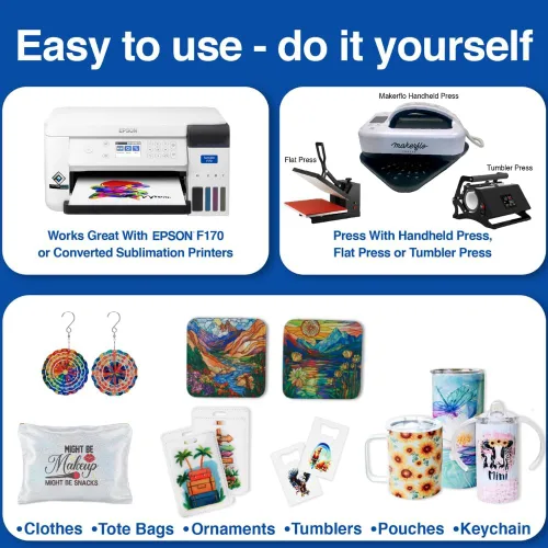 Miniatura 5 de Makerflo Papel de sublimación, 100 hojas de 8.5 x 11 pulgadas, sublimación de transferencia de calor para vasos, camisetas, fundas de teléfono