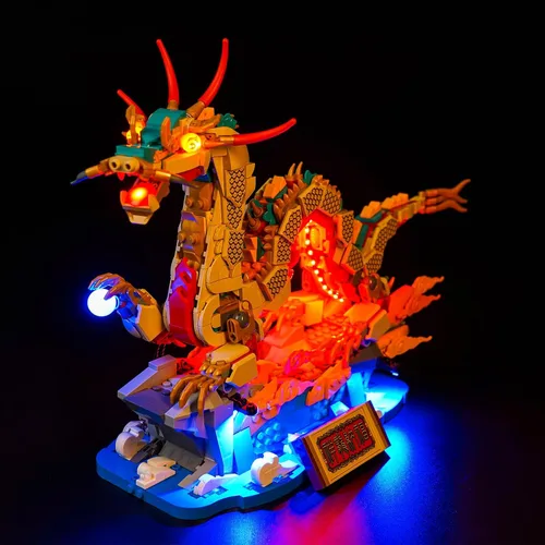 Miniatura 2 de VONADO Kit de luz LED compatible con LEGO 80112 Auspicious Dragon para adultos (solo luces, modelo no incluido)