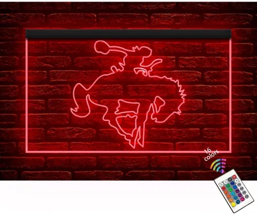 220013 Texas Western Cowboy Rodeo Souvenir Shop Store - Letrero de neón con luz LED abierta (12 x 8 pulgadas, 16 colores por control remoto)