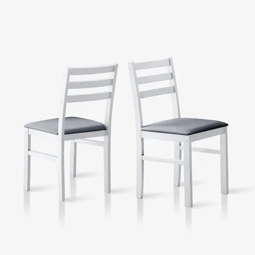 Miniatura 14 de Livinia Seattle Juego de 2 sillas de cocina moderna de estilo granja para comedor, sillas con respaldo en escalera de madera y asiento acolchado
