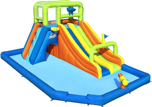 Miniatura 5 de Bestway H2OGO! Parque acuático inflable para niños Lava Splash Tobogán al aire libre, pared de escalada, piscina de chapoteo, aspersor Ideal