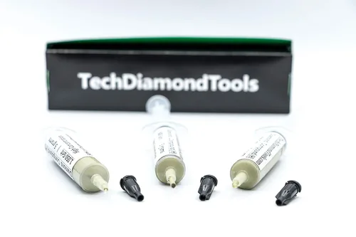 Miniatura 6 de TechDiamondTools Kit de 3 pasta de pulido de diamante compuesto de pulido hecho en EE. UU. Grano 400 600 1050 Pasta lapidaria para vidrio de roca