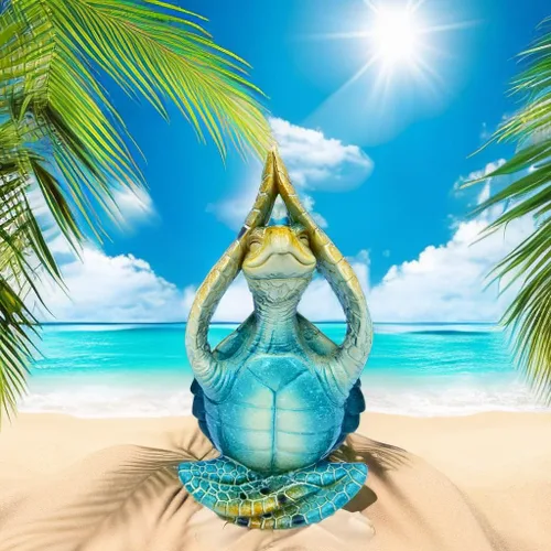 Miniatura 5 de VVGIFTS Decoración de Yoga y Meditación de Tortuga Marina, Figura de Jardín de Tortuga Marina Meditando Decoraciones de Playa Costera, Estatua