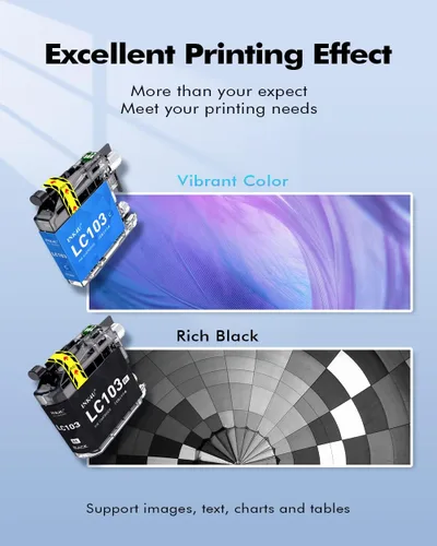 Miniatura 7 de INK4U Cartuchos de tinta compatibles LC103 de repuesto para impresora Brother LC103XL LC101XL con MFC-J870DW MFC-J6920DW MFC-J6520DW MFC-J450DW