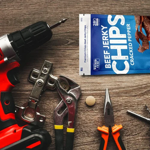 Miniatura 7 de Chips de carne seca de pimienta agrietada, 2 bolsas 0.99 oz de proteína por bolsa, solo 4 ingredientes – carne de res, sal marina, pimienta, agua
